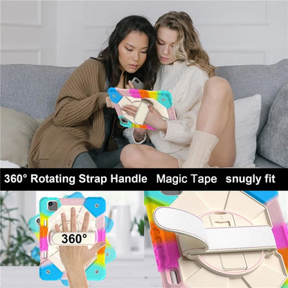 For iPad Air 11 (2024) Case Silicone+PC Kickstand Tablet Cover with Shoulder Strap