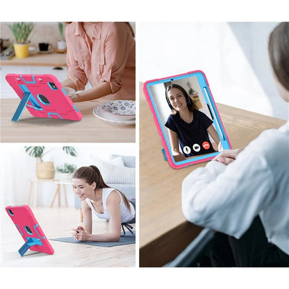 For iPad Pro 11 (2024) Case Robot Style Silicone + PC Tablet Cover with Kickstand