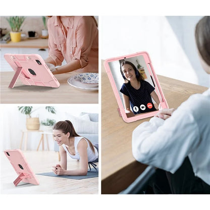 For iPad Pro 11 (2024) Case Robot Style Silicone + PC Tablet Cover with Kickstand