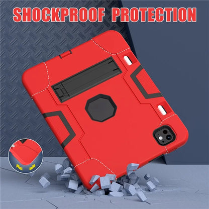 For iPad Pro 11 (2024) Case Robot Style Silicone + PC Tablet Cover with Kickstand