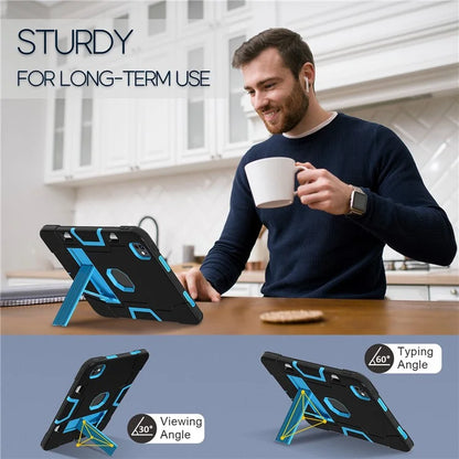 For iPad Pro 11 (2024) Case Robot Style Silicone + PC Tablet Cover with Kickstand