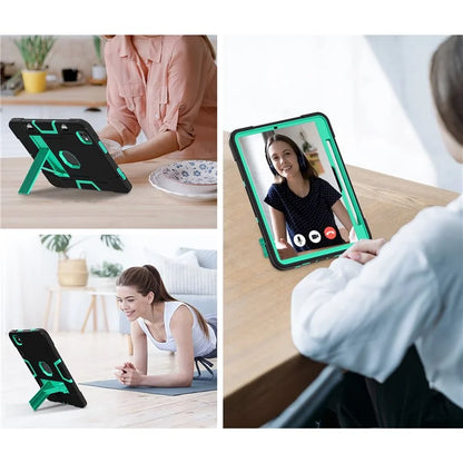 For iPad Pro 11 (2024) Case Robot Style Silicone + PC Tablet Cover with Kickstand