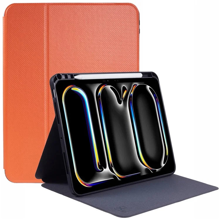 X-LEVEL For iPad Air 13 (2024) Case Carbon Fiber Texture Leather Tablet Cover with Stand Pen Holder