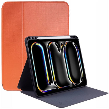 X-LEVEL For iPad Air 13 (2024) Case Carbon Fiber Texture Leather Tablet Cover with Stand Pen Holder