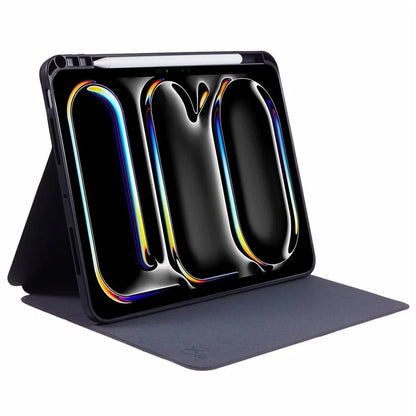 X-LEVEL For iPad Air 13 (2024) Case Carbon Fiber Texture Leather Tablet Cover with Stand Pen Holder