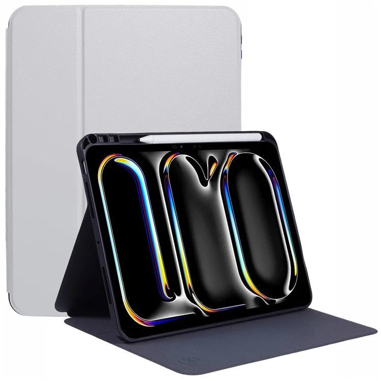 X-LEVEL For iPad Air 13 (2024) Case Carbon Fiber Texture Leather Tablet Cover with Stand Pen Holder