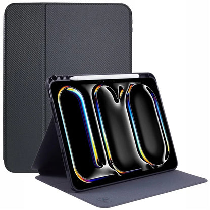 X-LEVEL For iPad Air 13 (2024) Case Carbon Fiber Texture Leather Tablet Cover with Stand Pen Holder