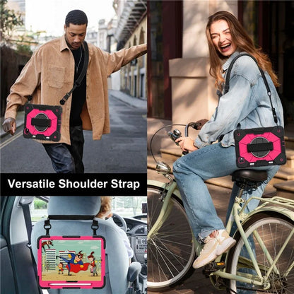 For iPad Pro 11 (2024) Case Kickstand Silicone+PC Tablet Cover with Shoulder Strap