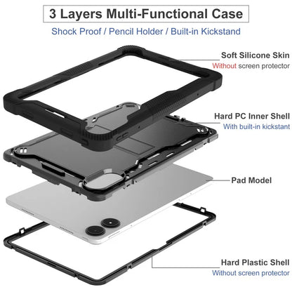 For Xiaomi Poco Pad / Redmi Pad Pro / Pad Pro 5G Case Silicone+PC Tablet Protective Cover with Kickstand