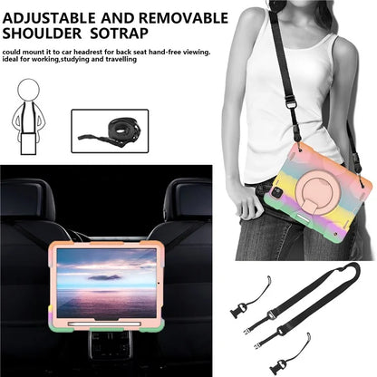 For iPad Pro 11 (2024) Case PC+Silicone Protective Tablet Cover with Shoulder Strap