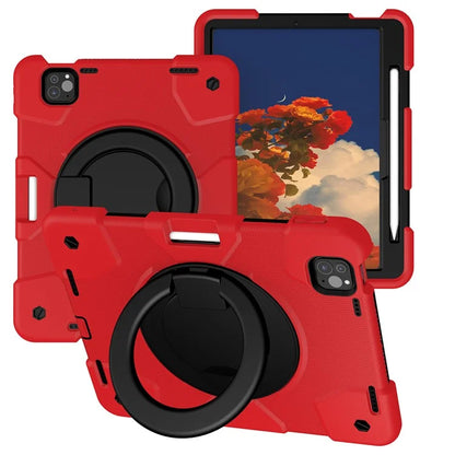 For iPad Pro 11 (2024) Case PC+Silicone Protective Tablet Cover with Shoulder Strap