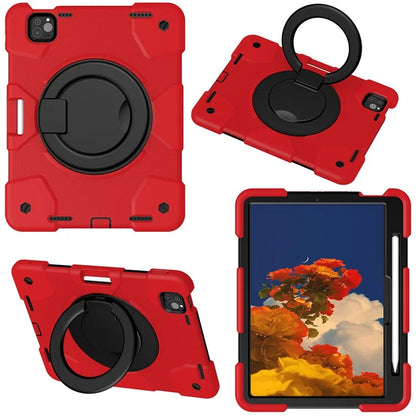 For iPad Pro 11 (2024) Case PC+Silicone Protective Tablet Cover with Shoulder Strap