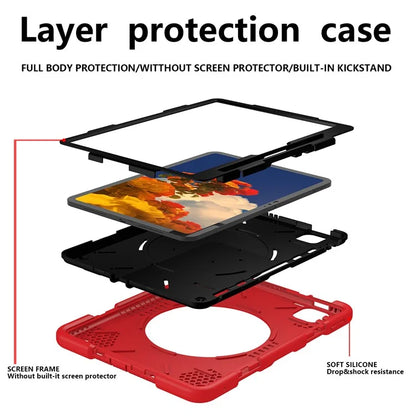 For iPad Pro 11 (2024) Case PC+Silicone Protective Tablet Cover with Shoulder Strap