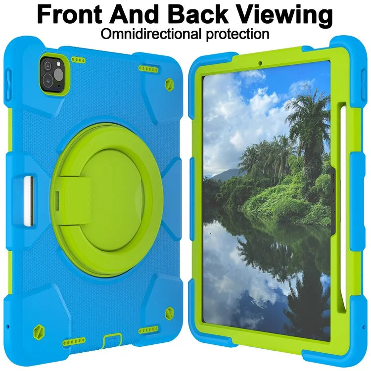 For iPad Pro 11 (2024) Case PC+Silicone Protective Tablet Cover with Shoulder Strap