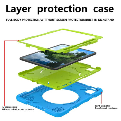 For iPad Pro 11 (2024) Case PC+Silicone Protective Tablet Cover with Shoulder Strap