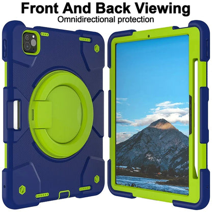 For iPad Pro 11 (2024) Case PC+Silicone Protective Tablet Cover with Shoulder Strap