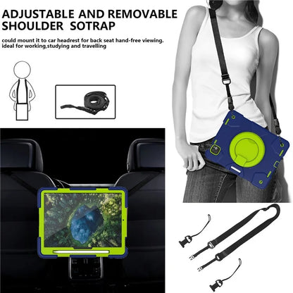 For iPad Pro 11 (2024) Case PC+Silicone Protective Tablet Cover with Shoulder Strap
