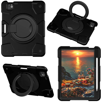 For iPad Pro 11 (2024) Case PC+Silicone Protective Tablet Cover with Shoulder Strap