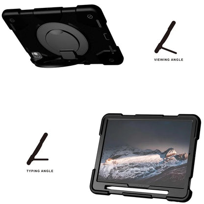 For iPad Pro 11 (2024) Case PC+Silicone Protective Tablet Cover with Shoulder Strap