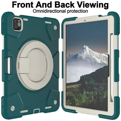 For iPad Pro 11 (2024) Case PC+Silicone Protective Tablet Cover with Shoulder Strap