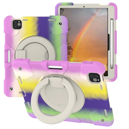For iPad Pro 11 (2024) Case PC+Silicone Protective Tablet Cover with Shoulder Strap