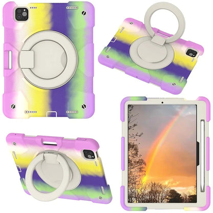 For iPad Pro 11 (2024) Case PC+Silicone Protective Tablet Cover with Shoulder Strap