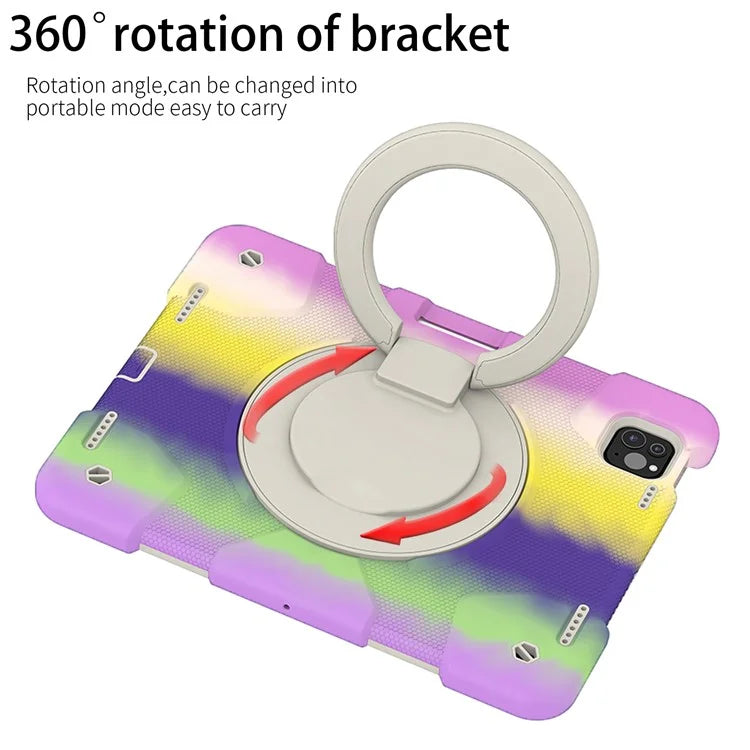 For iPad Pro 11 (2024) Case PC+Silicone Protective Tablet Cover with Shoulder Strap