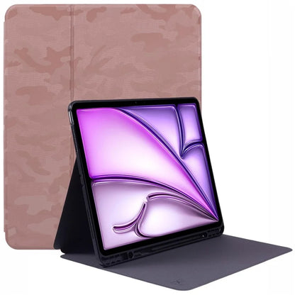 X-LEVEL For iPad Air 13 (2024) Case Camouflage Pattern Leather Smart Tablet Cover with Pencil Holder
