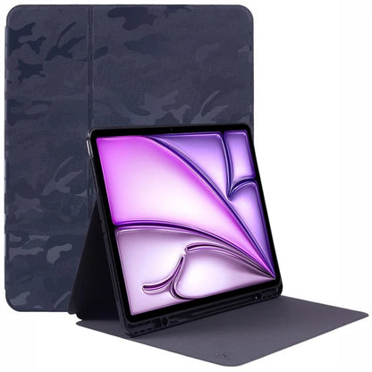 X-LEVEL For iPad Air 13 (2024) Case Camouflage Pattern Leather Smart Tablet Cover with Pencil Holder