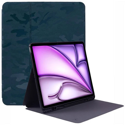 X-LEVEL For iPad Air 13 (2024) Case Camouflage Pattern Leather Smart Tablet Cover with Pencil Holder