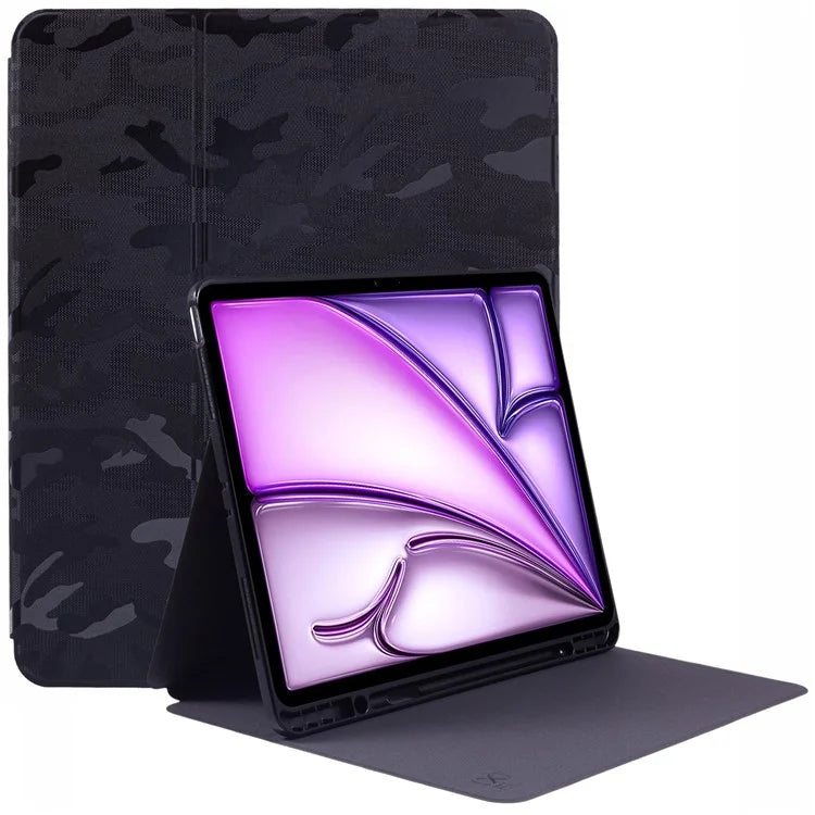 X-LEVEL For iPad Air 13 (2024) Case Camouflage Pattern Leather Smart Tablet Cover with Pencil Holder