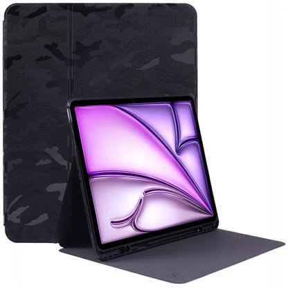 X-LEVEL For iPad Air 13 (2024) Case Camouflage Pattern Leather Smart Tablet Cover with Pencil Holder