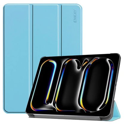 ENKAY HAT PRINCE For iPad Pro 13 (2024) Trifold Stand Cover PU Leather+PC Tablet Case