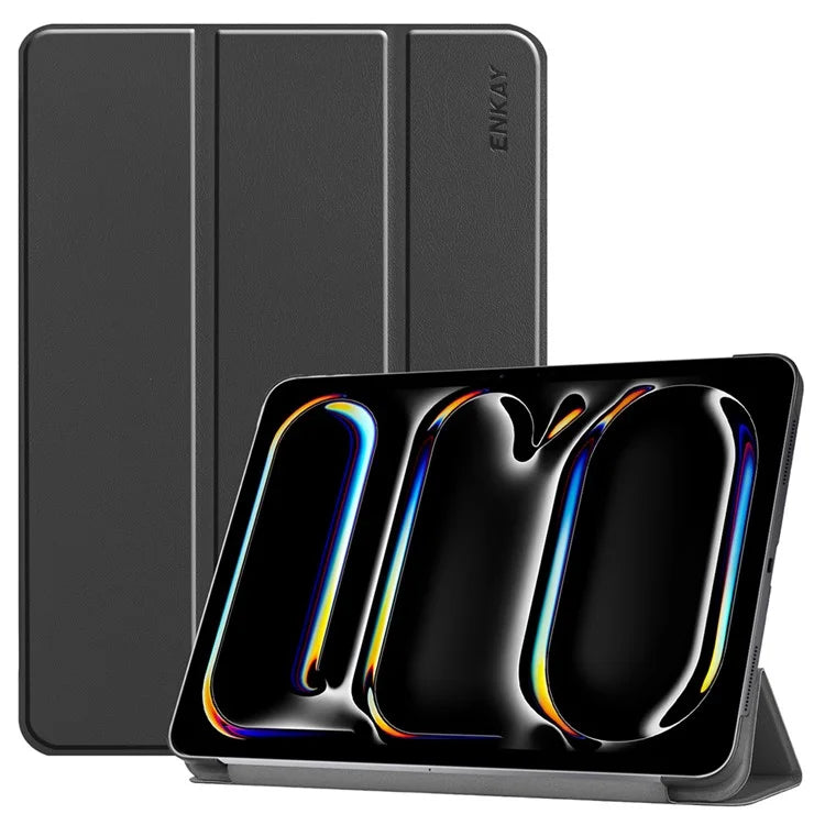 ENKAY HAT PRINCE For iPad Pro 13 (2024) Trifold Stand Cover PU Leather+PC Tablet Case