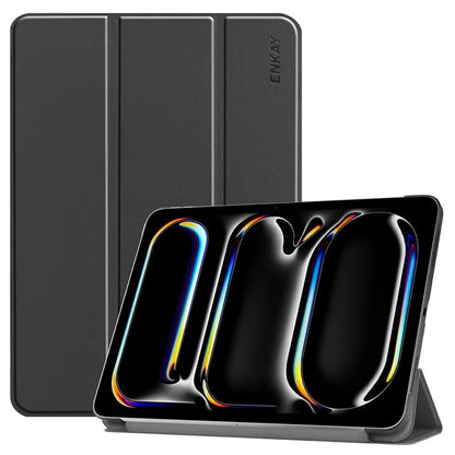 ENKAY HAT PRINCE For iPad Pro 13 (2024) Trifold Stand Cover PU Leather+PC Tablet Case