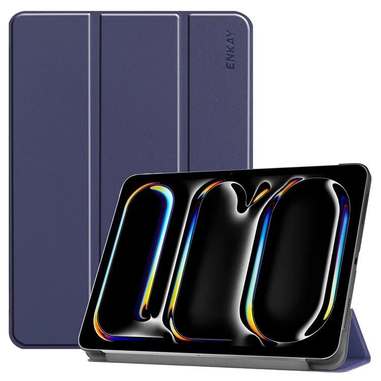 ENKAY HAT PRINCE For iPad Pro 13 (2024) Trifold Stand Cover PU Leather+PC Tablet Case