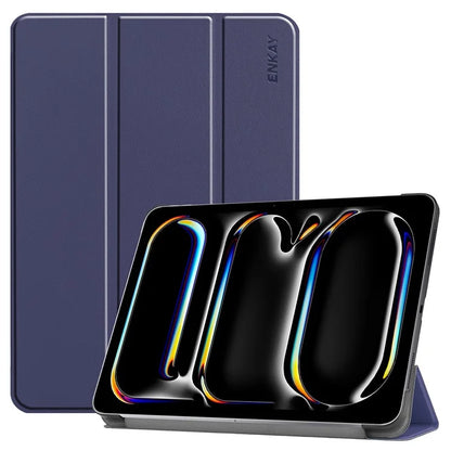 ENKAY HAT PRINCE For iPad Pro 13 (2024) Trifold Stand Cover PU Leather+PC Tablet Case