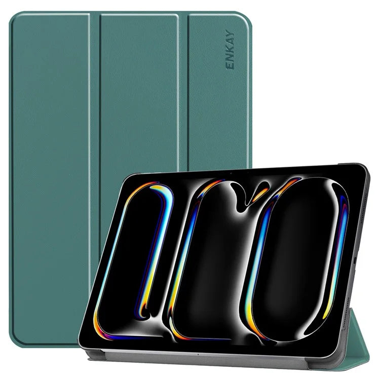 ENKAY HAT PRINCE For iPad Pro 13 (2024) Trifold Stand Cover PU Leather+PC Tablet Case