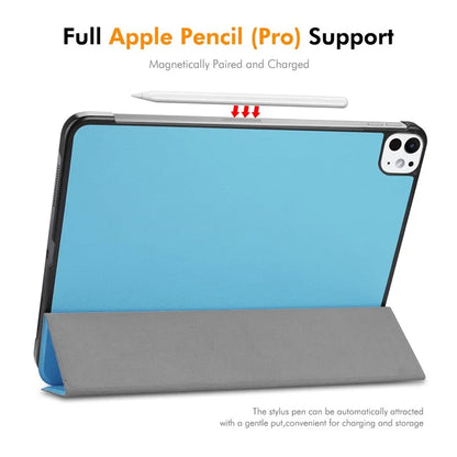 ENKAY HAT PRINCE For iPad Pro 13 (2024) Trifold Stand Cover PU Leather+PC Tablet Case