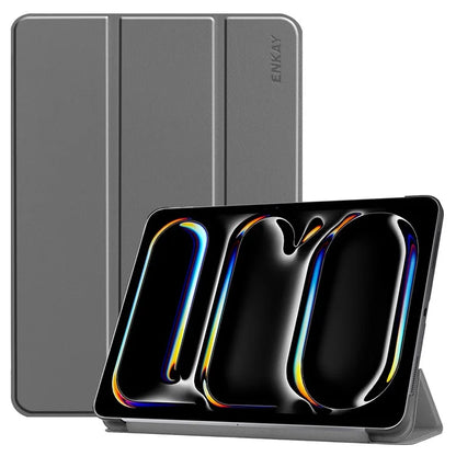 ENKAY HAT PRINCE For iPad Pro 13 (2024) Trifold Stand Cover PU Leather+PC Tablet Case