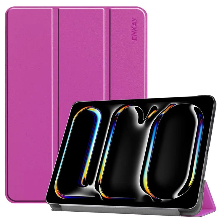 ENKAY HAT PRINCE For iPad Pro 13 (2024) Trifold Stand Cover PU Leather+PC Tablet Case