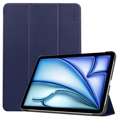 ENKAY HAT PRINCE For iPad Air 13 (2024) Trifold Stand Cover PU Leather+PC Tablet Case