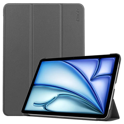 ENKAY HAT PRINCE For iPad Air 13 (2024) Trifold Stand Cover PU Leather+PC Tablet Case