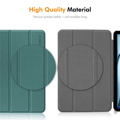 ENKAY HAT PRINCE For iPad Air 13 (2024) Trifold Stand Cover PU Leather+PC Tablet Case