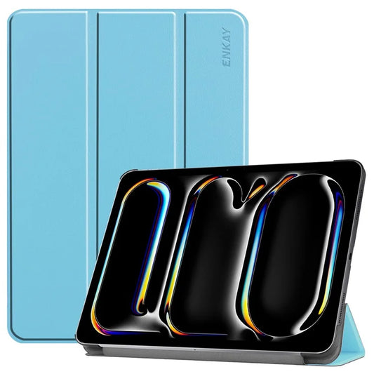 ENKAY HAT PRINCE For iPad Pro 11 (2024) Trifold Stand Cover PU Leather+PC Tablet Case