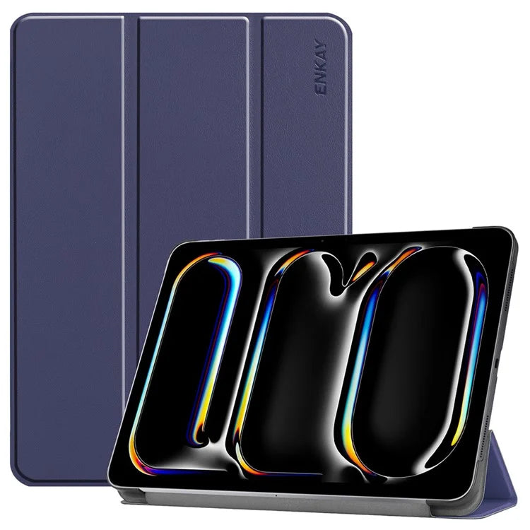 ENKAY HAT PRINCE For iPad Pro 11 (2024) Trifold Stand Cover PU Leather+PC Tablet Case