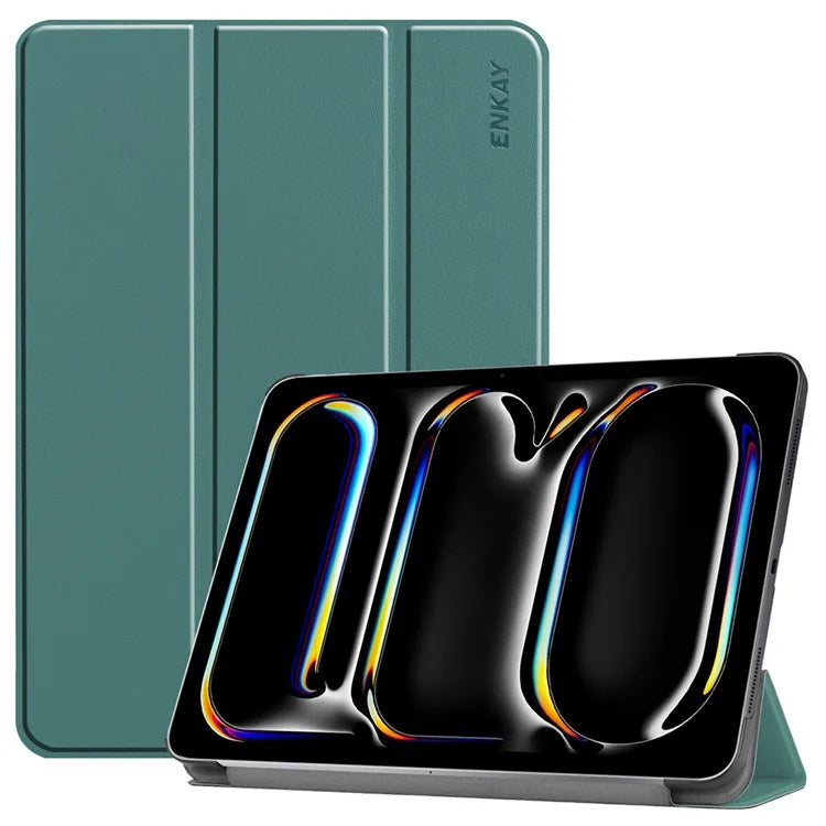 ENKAY HAT PRINCE For iPad Pro 11 (2024) Trifold Stand Cover PU Leather+PC Tablet Case