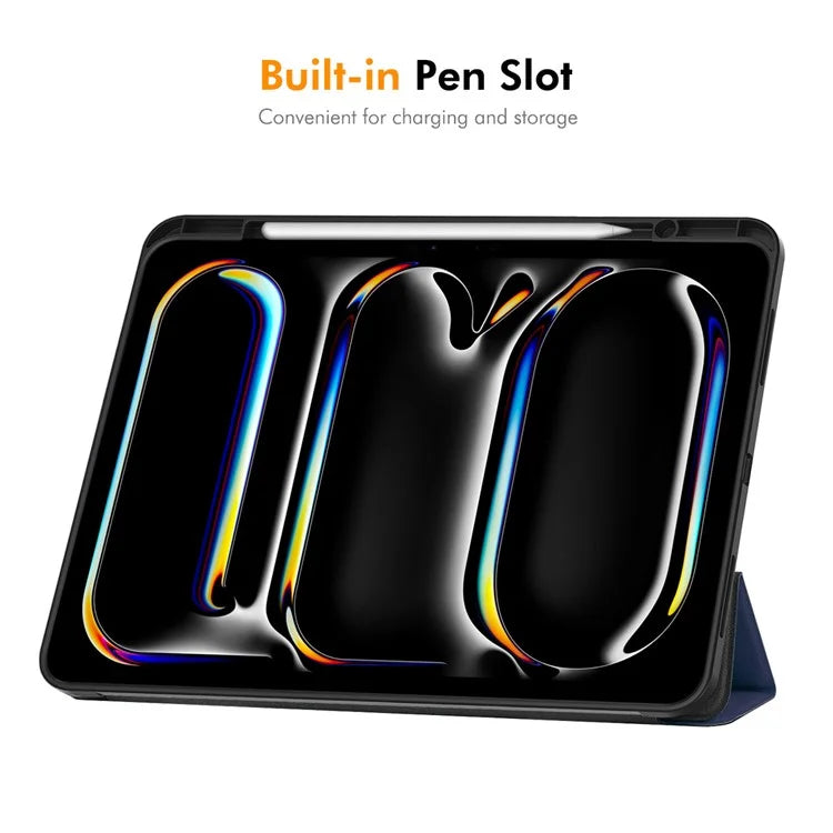 ENKAY HAT PRINCE For iPad Pro 13 (2024) Tri-Fold Stand Tablet Case PU Leather+TPU Smart Cover with Pencil Holder