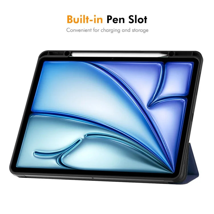 ENKAY HAT PRINCE For iPad Air 13 (2024) Tri-Fold Stand Tablet Case PU Leather+TPU Smart Cover with Pencil Holder