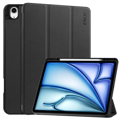 ENKAY HAT PRINCE For iPad Air 13 (2024) Tri-Fold Stand Tablet Case PU Leather+TPU Smart Cover with Pencil Holder